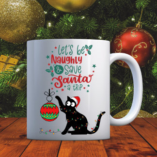 Taza De Café Mug Navidades de travesura de gatos graciosos y pe