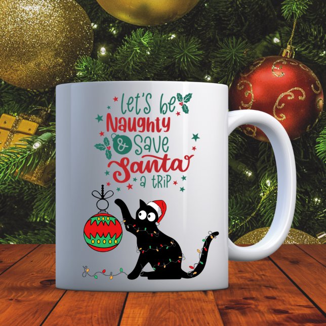 Taza De Café Mug Navidades de travesura de gatos graciosos y pe (Subido por el creador)