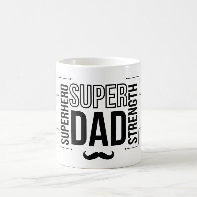 Taza De Café Mug negro simple de superpapá (Centro)