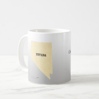 Taza De Café Mug - Nevada Esquema del mapa con la ciudad