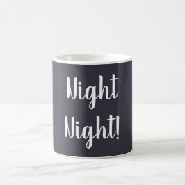 Taza De Café Mug nocturno en azul oscuro con texto blanco