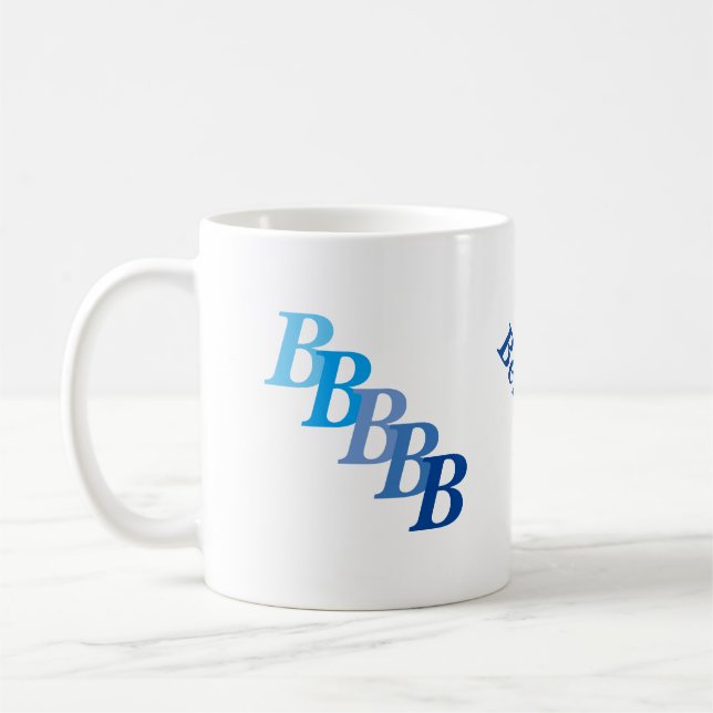 Taza De Café Mug - Nombre azul e Iniciales (Izquierda)