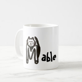 Taza De Café Mug - Nombre con letra inicial del gato M