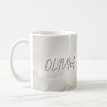 Mug. nombre de mármol personalizado