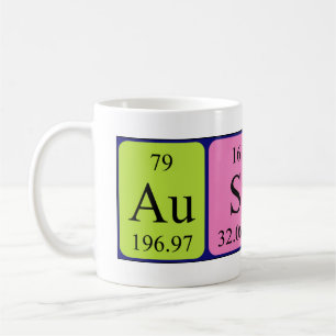 Taza De Café Mug. nombre de tabla periódica de Austin