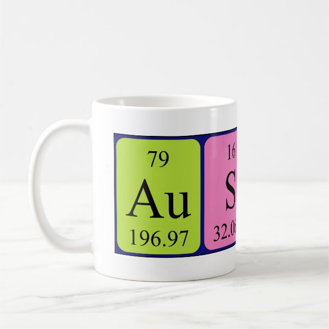 Taza De Café Mug. nombre de tabla periódica de Austin (Izquierda)