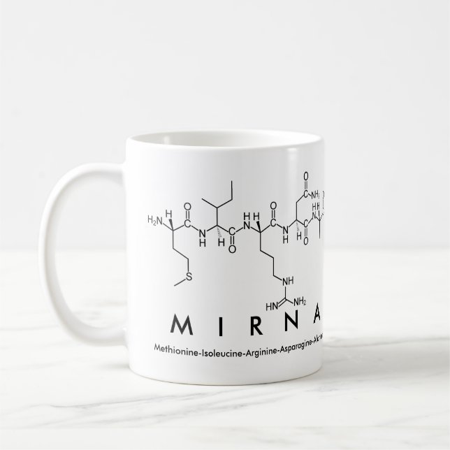 Taza De Café Mug nombre peptídico de Mirna (Izquierda)