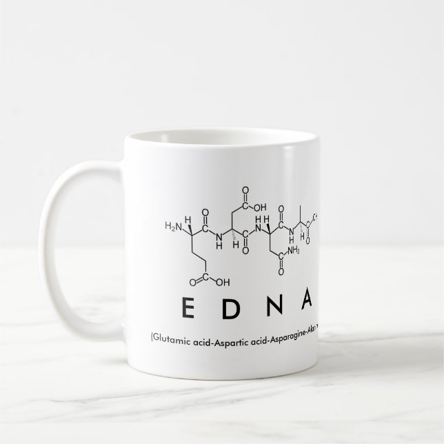 Taza De Café Mug nombre peptídico Edna (Izquierda)