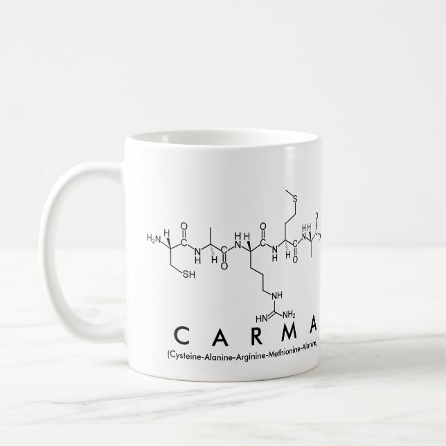 Taza De Café Mug nombre péptido carma (Izquierda)