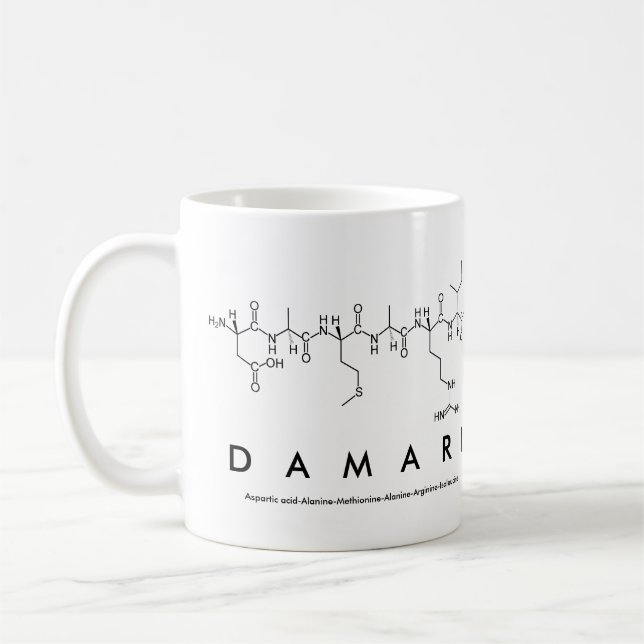 Taza De Café Mug nombre péptido de Damari (Izquierda)