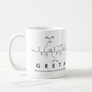 Taza De Café Mug nombre péptido de Greta