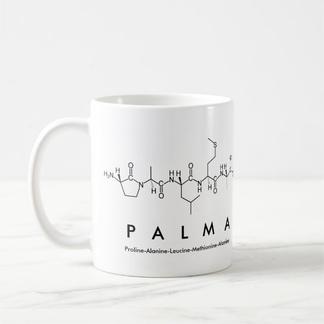 Taza De Café Mug nombre péptido de Palma (Izquierda)