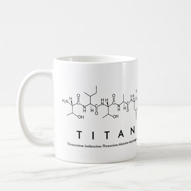 Taza De Café Mug nombre péptido de Titan (Izquierda)
