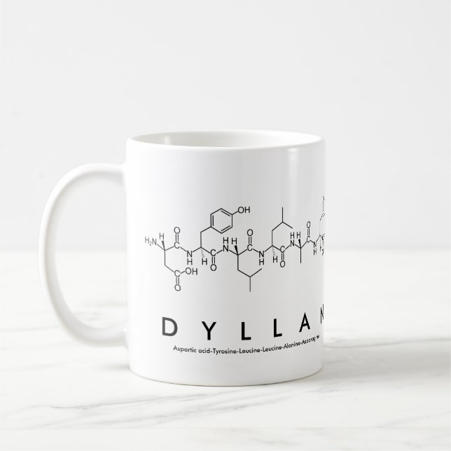 Taza De Café Mug nombre péptido Dyllan (Izquierda)