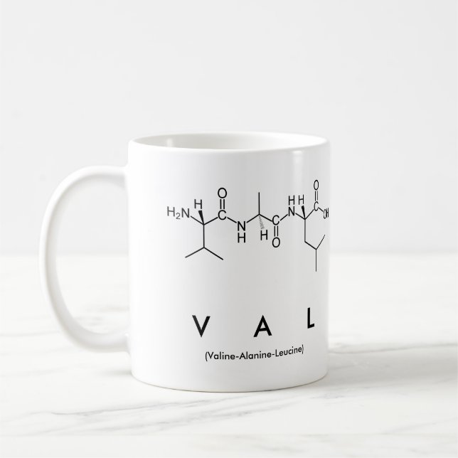 Taza De Café Mug nombre péptido Val (Izquierda)
