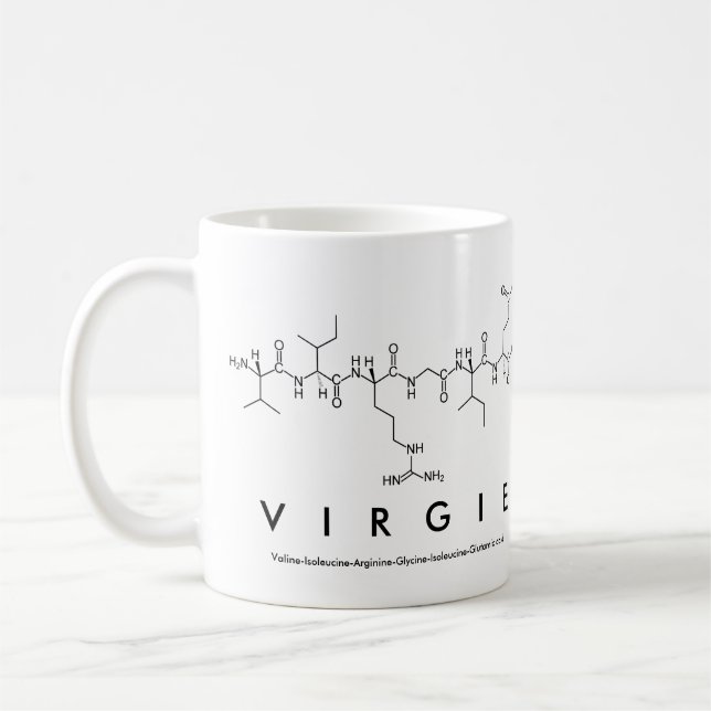 Taza De Café Mug nombre péptido Virgie (Izquierda)
