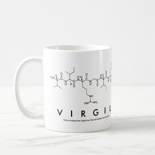 Taza De Café Mug nombre péptido Virgil (Izquierda)