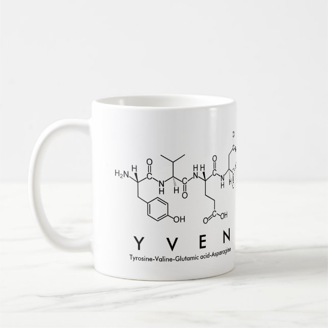 Taza De Café Mug nombre péptido yven (Izquierda)