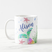 Mug. nombre personalizado de Sirena
