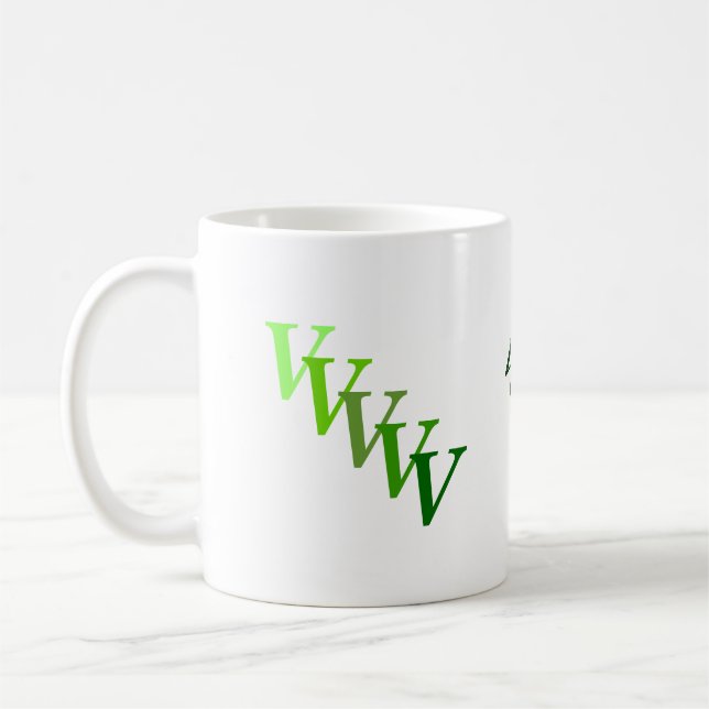Taza De Café Mug - Nombre verde e iniciales (Izquierda)