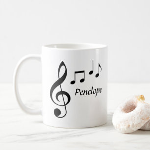 Taza De Café Mug. nota musical personalizada