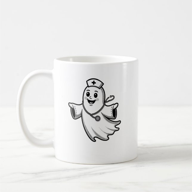Taza De Café Mug Nurse Halloween Diversión (Izquierda)
