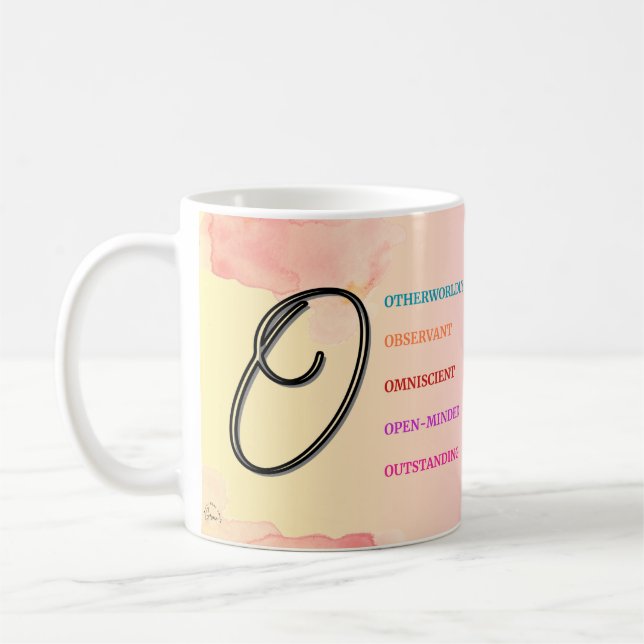 Taza De Café Mug "O" inicial (11 onzas) (Izquierda)