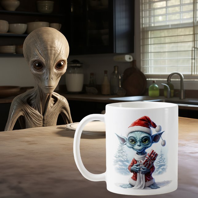 Taza De Café Mug OVNI Alien de Navidad  (Subido por el creador)