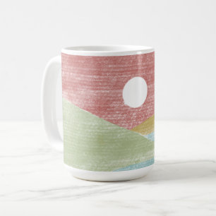 Taza De Café Mug paisajístico dibujado a mano