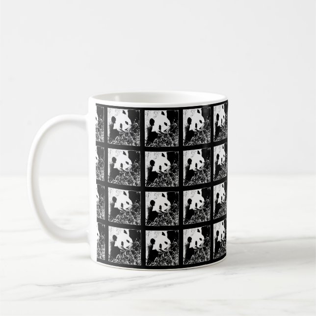 Taza De Café Mug, Pandas gigantes Arte pop, negro y blanco (Izquierda)