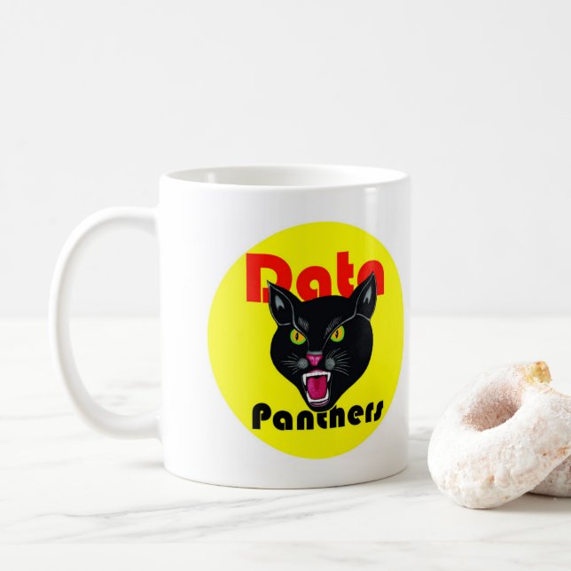 Taza De Café Mug. pantera de datos (Con donut)