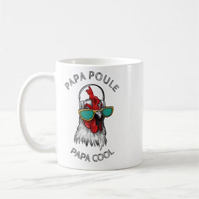 Taza De Café Mug papa poule papa cool, cadeau pour super papa (Izquierda)
