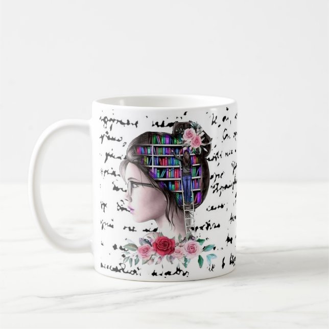 Taza De Café Mug para los amantes del libro (Izquierda)