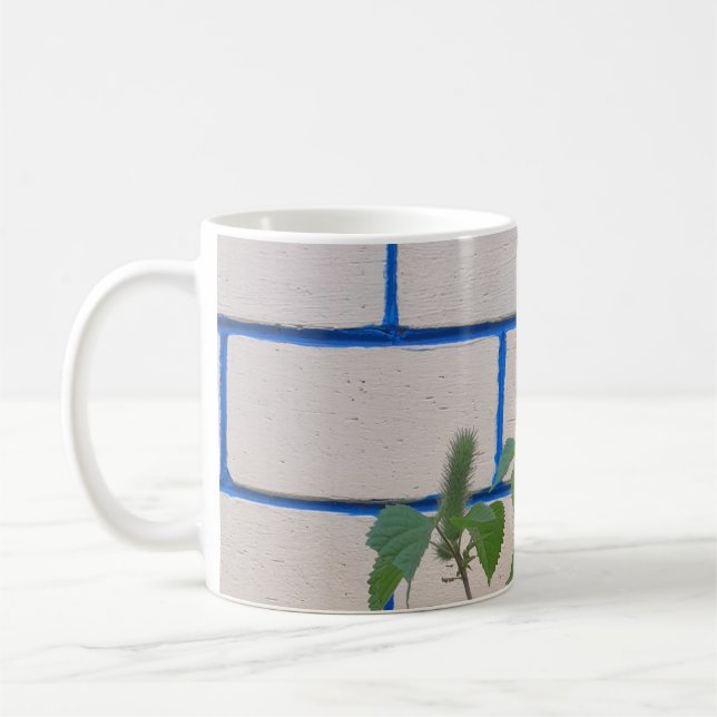 Taza De Café Mug (Pared de ladrillo y planta) (Izquierda)