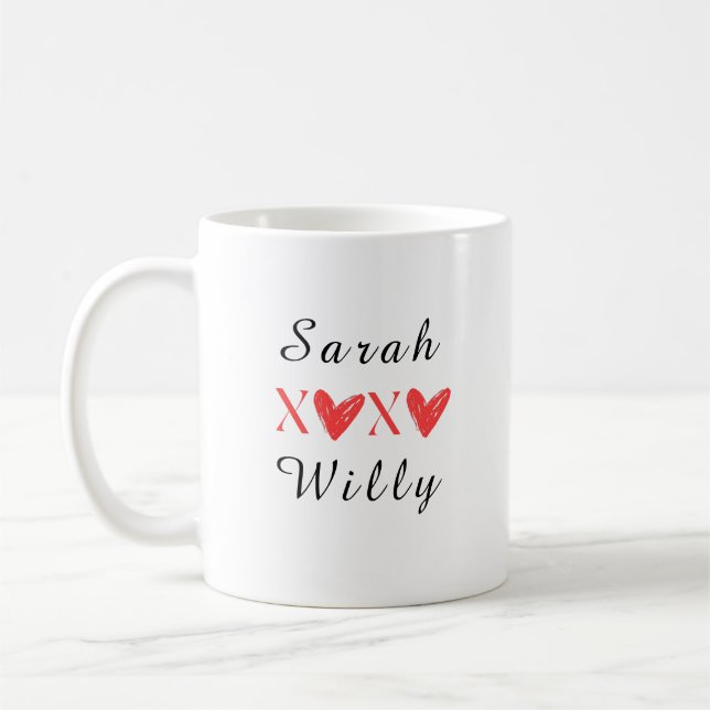 Taza De Café Mug Pareja XOXO Personalizada (Izquierda)