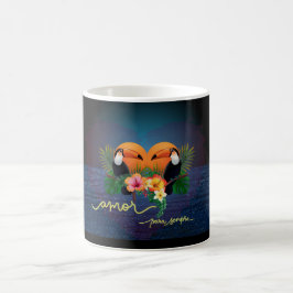 Taza De Café Mug - Parot Tropics Valentine