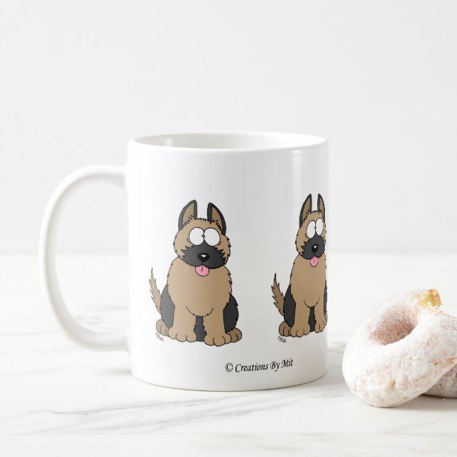 Taza De Café Mug. pastor alemán (Con donut)