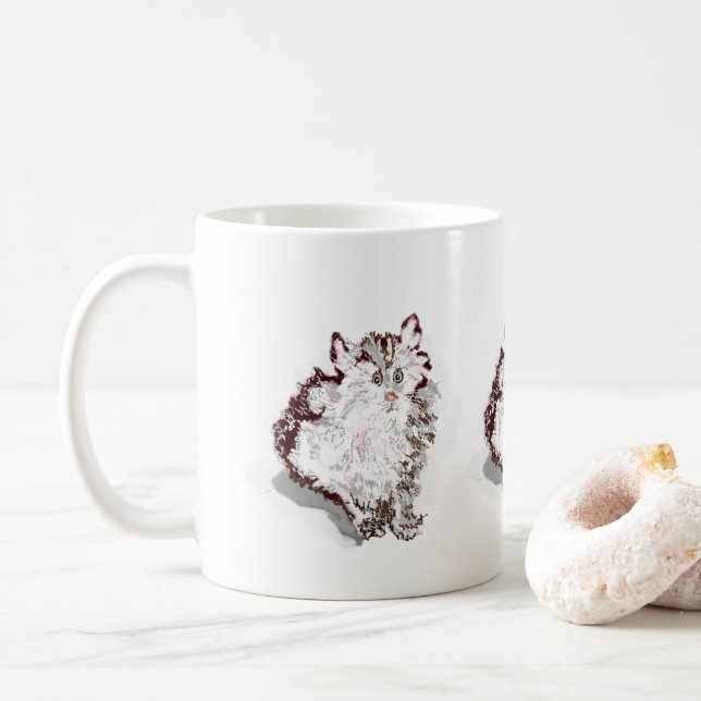 Taza De Café Mug: Pequeño Kitty dulce (Con donut)