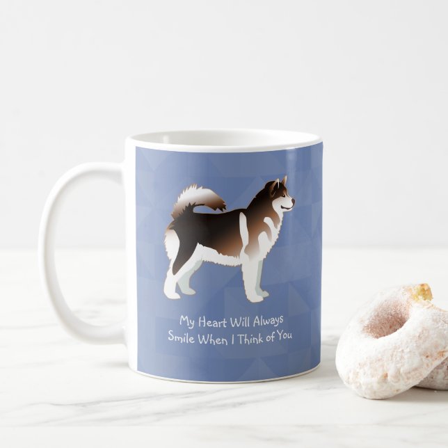 Taza De Café Mug Personalizable de Malamute en Alaskan (Con donut)