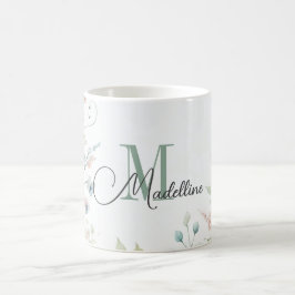 Taza De Café Mug personalizada con flores silvestres y plantas 