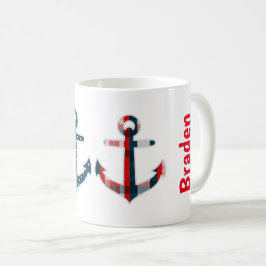 Taza De Café Mug personalizada de ancestros con patrones náutic