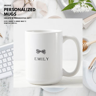 Taza De Café Mug personalizada de Black Bow simple