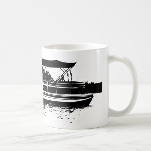 Taza De Café Mug personalizada de bote de pontón blanco y negr