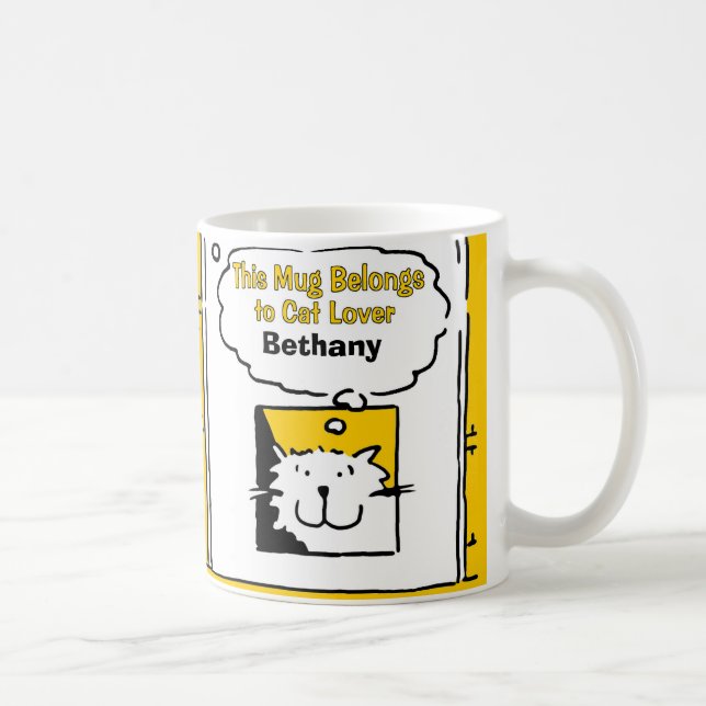 Taza De Café Mug personalizada de Cat Lover (Derecha)
