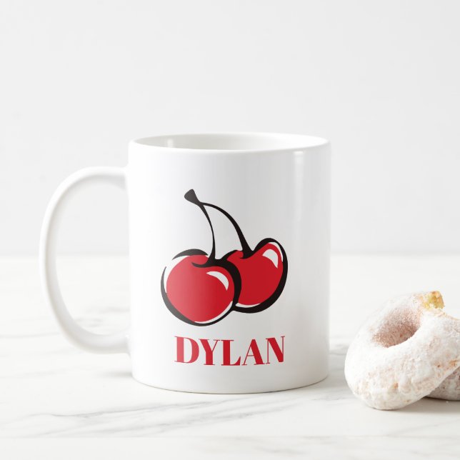 Taza De Café Mug personalizada de cerezo (Con donut)
