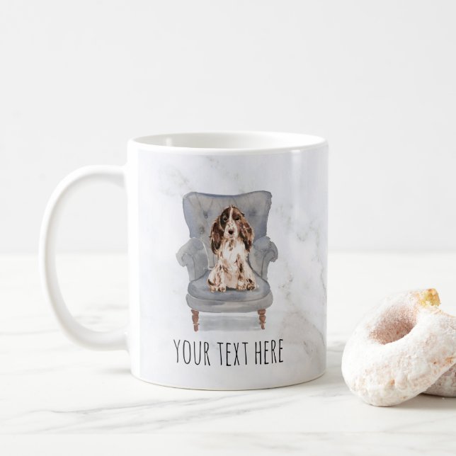 Taza De Café Mug personalizada de Cocker Spaniel (Con donut)