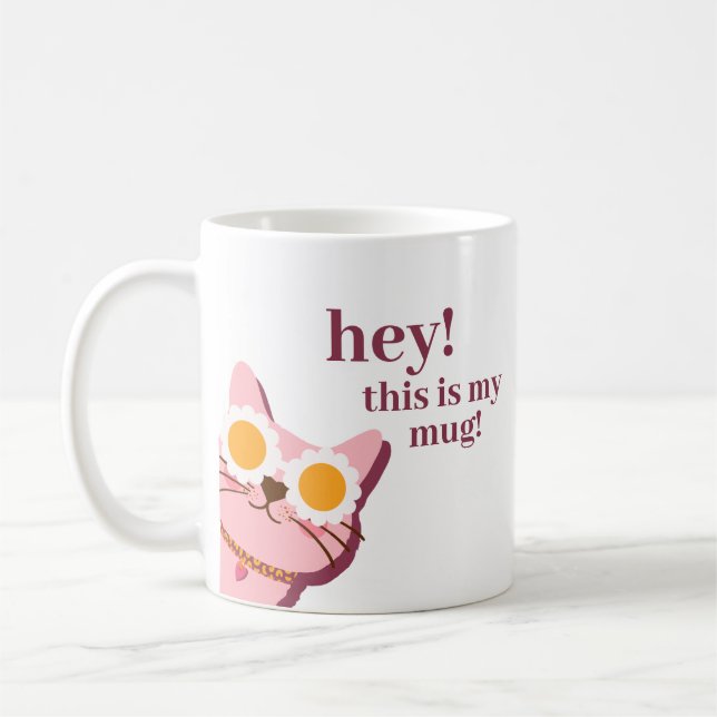 Taza De Café Mug personalizada de gato divertida (Izquierda)