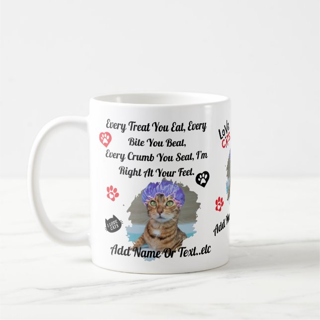 Taza De Café Mug personalizada de gato para los amantes del gat (Izquierda)