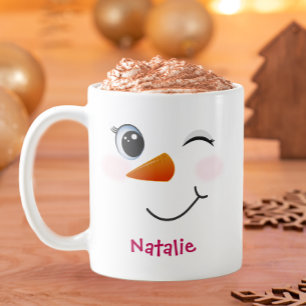 Taza De Café Mug personalizada de hombre de nieve para niños
