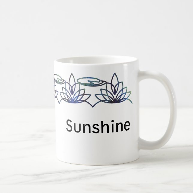 Taza De Café Mug personalizada de los lirios de agua modernos (Derecha)